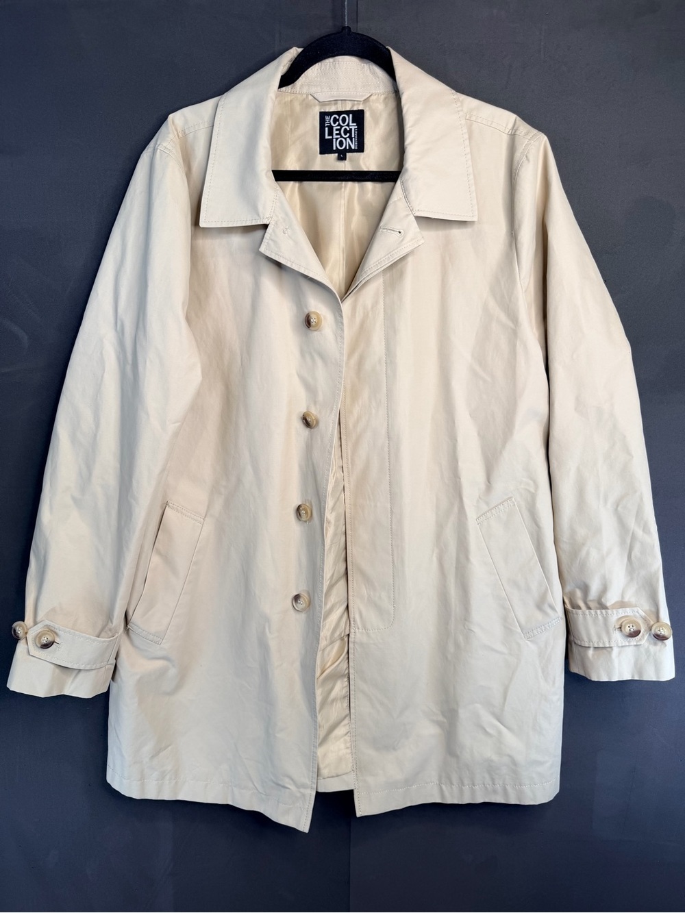 The Collection Cream Single-Breasted Trench Coat